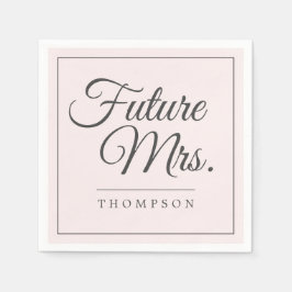 Elegante Toekomstige Mrs Bruidsfeest Roze Papier Servet
