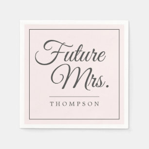 Elegante Toekomstige Mrs Bruidsfeest Roze Papier Servet