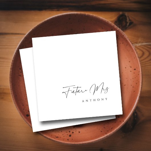 Elegante Toekomstige Mrs Script Bruidsuitnodiging Servet