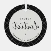 Elegante toekomstige tandarts check patroon gepers glas ornament (Achterkant)