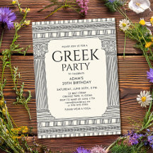 Elegante toga-feest ontwerp met tempelzuilen