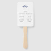 Elegante Toile Blauwe Ceremonieprogramma Handwaaie Handwaaier (Achterkant)