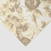 Elegante Toile Chic Sepia Beige Rozen Tissuepapier (Detail)
