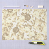 Elegante Toile Chic Sepia Beige Rozen Tissuepapier (Craft)