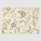 Elegante  Toile Chic Sepia Beige Rozen Tissuepapier (Voorkant)