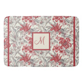 Elegante Toile de Jouy Deep Red en subtiel grijs Badmat (Voorkant)