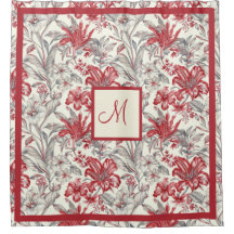 Elegante  Toile de Jouy Grey en Deep Red