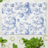 Elegante Toile de Jouy Paashaas Theedoek (Gevouwen)