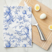Elegante Toile de Jouy Paashaas Theedoek (Quarter Fold)