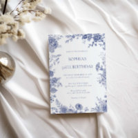 Elegante Toile Franse Blauwe Toile 50e verjaardag