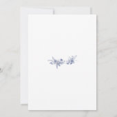 Elegante Toile Franse Blauwe Tuin Bloemen Kaart (Achterkant)