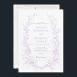 Elegante Toile Franse Lavendel Bloemen Huwelijk Kaart<br><div class="desc">Elegante Toile Franse Lavendel Bloemen Huwelijksuitnodiging</div>