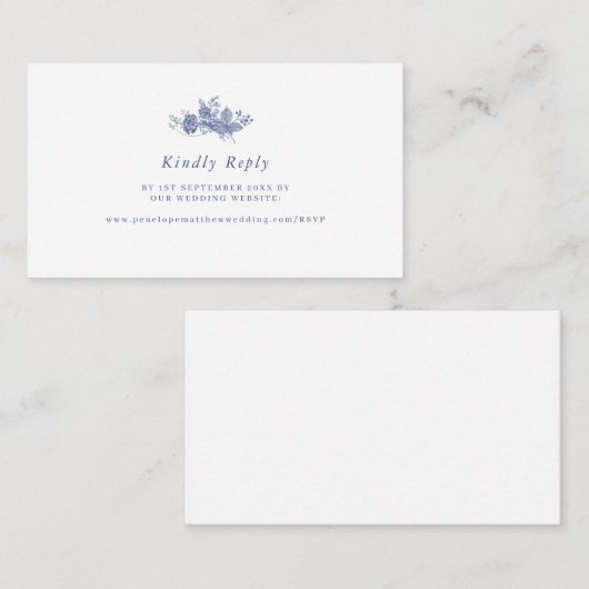 Elegante Toile Franse website RSVP behuizing Kaart (Voorkant / Achterkant)