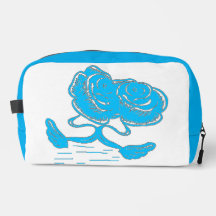 Elegante toilettas in azuurblauw met bloemenmotief