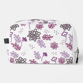 Elegante toilettas met paarse bloemenprint toilettasje