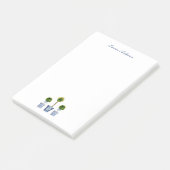 Elegante topiary in blauwe en witte potten  post-it® notes (Schuin)