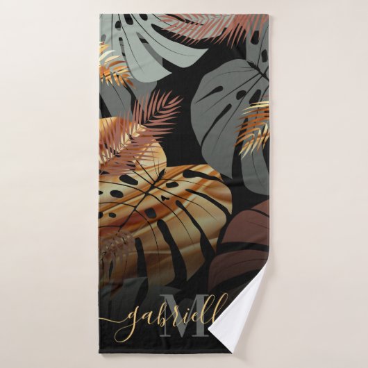 Elegante topicale bladeren badhanddoek (Badhanddoek)