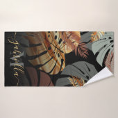 Elegante topicale bladeren badhanddoek (Badhanddoek)