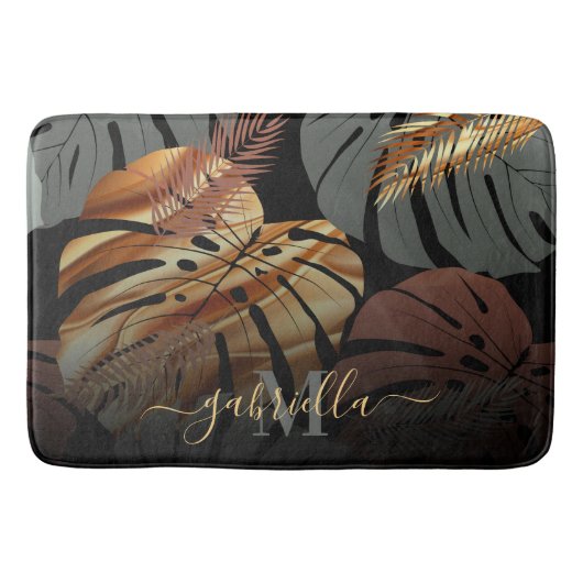 Elegante topicale bladeren badmat (Voorkant)