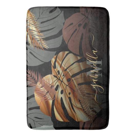 Elegante topicale bladeren badmat (Voorkant Verticaal)