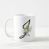 Elegante Topografie Letter "J" Waterverf Flowers Koffiemok (Links)