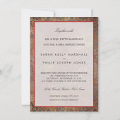 Elegante Toscaanse Damask bruiloft uitnodiging (Achterkant)