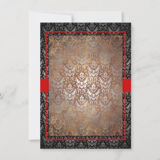 Elegante Toscaanse Damask bruiloft uitnodiging (Voorkant)