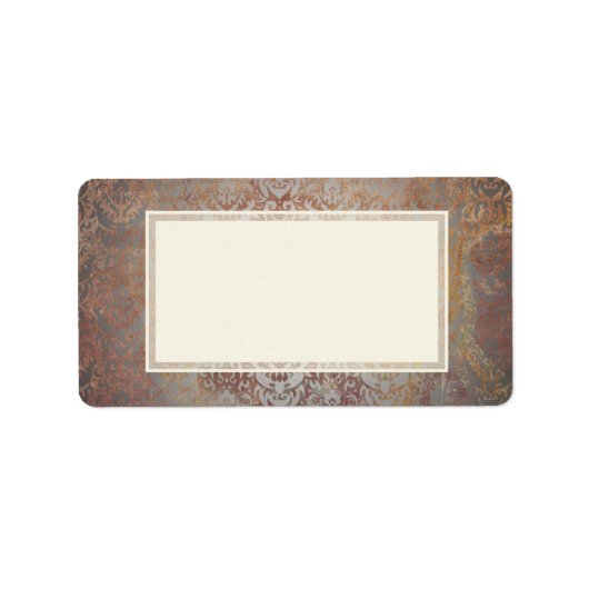 Elegante Toscaanse Damask Etiket (Voorkant)