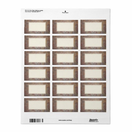 Elegante Toscaanse Damask Etiket (Full Sheet)