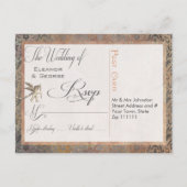 Elegante  Toscaanse Damast bruiloft RSVP Uitnodiging Briefkaart (Achterkant)