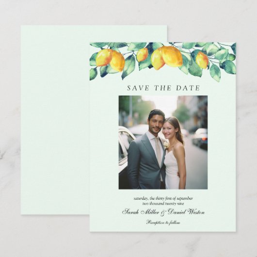 Elegante Toscana foto bruiloft Save The Date (Voorkant / Achterkant)