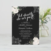 Elegante 'Tot de Dood Ons Scheidt' Bruiloft Kaart (Staand voorkant)