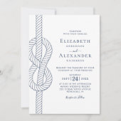 Elegante touw knoop nautische bruiloft kaart (Voorkant)