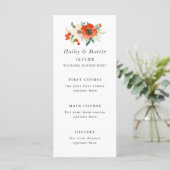 Elegante Tradities Bloemkaart voor Trouwmenu Menu (Staand voorkant)
