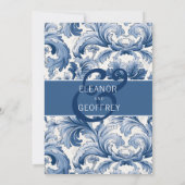 Elegante Traditionele Blauw en Wit Gegraveerde Dam Kaart (Achterkant)