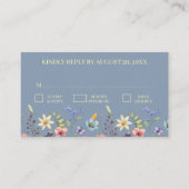 Elegante Traditionele Bloemen Dusty Blue Wedding R Informatiekaartje (Voorkant)