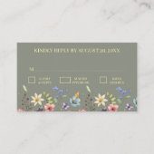 Elegante Traditionele Bloemensalie Groene bruiloft Informatiekaartje (Voorkant)