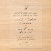 Elegante traditionele bruiloft acryl uitnodigingen (Voorkant)