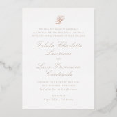 Elegante traditionele bruiloft folie uitnodiging (Voorkant)