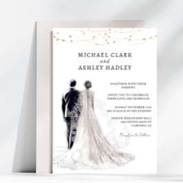 Elegante traditionele bruiloft kaart