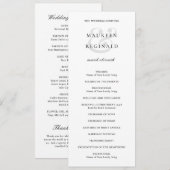 Elegante Traditionele Bruiloft Programmakaart (Voorkant / Achterkant)