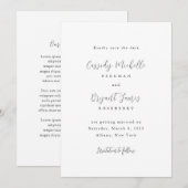 Elegante traditionele bruiloft save the date (Voorkant / Achterkant)