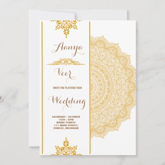 Elegante traditionele bruiloft uitnodiging (Voorkant)