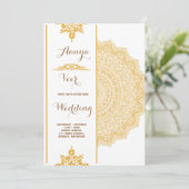 Elegante traditionele bruiloft uitnodiging (Staand voorkant)