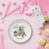 Elegante traditionele feestelijke waterverf Santa  Papieren Bordje (Feest)