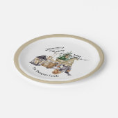 Elegante traditionele feestelijke waterverf Santa  Papieren Bordje (Gekanteld)