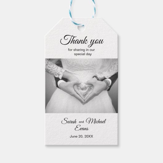 Elegante traditionele foto bruiloft gunst Labels Cadeaulabel (Voorkant)