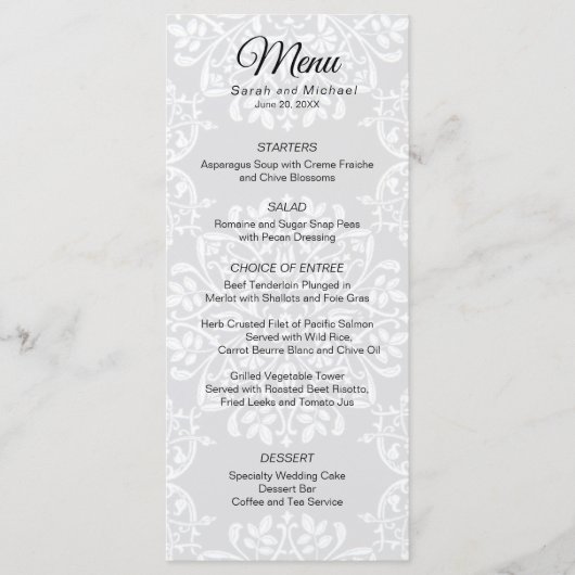 Elegante traditionele foto bruiloft menu (Voorkant)