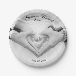 Elegante traditionele foto bruiloft papier Borden Papieren Bordje