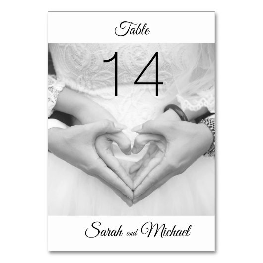 Elegante Traditionele Foto Bruiloft Tafel Kaart (Voorkant)